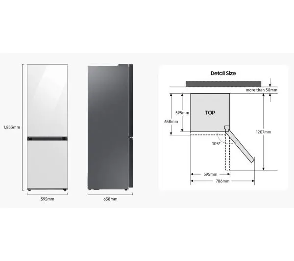 Samsung Bespoke RB34C7B5D22 Funkcje AI Pełny No Frost 185,3cm Szuflada z kontrolą wilgotności Zdalne sterowanie Czarne szkło - TRZECI -55%, ALBO 5-TY ZA 1ZŁ - Kup na Raty - RRSO 0%
