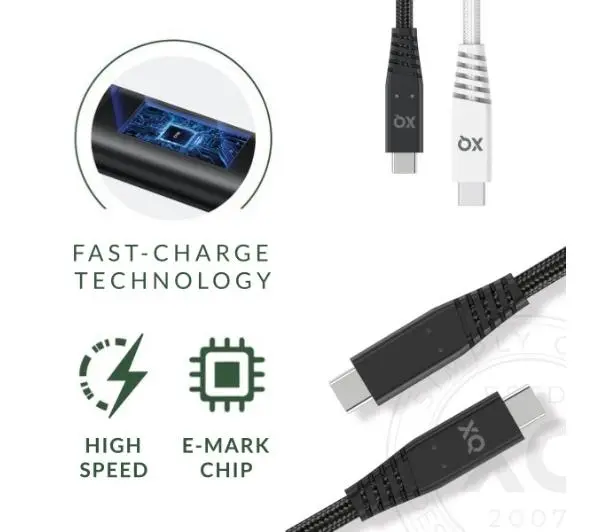 Xqisit USB-C do USB C 3,1 2m Czarny