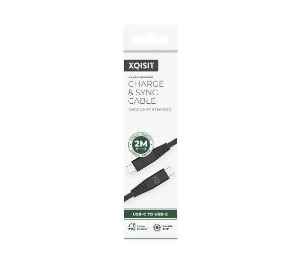 Xqisit USB-C do USB C 3,1 2m Czarny
