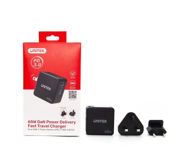 Unitek GaN PD 65W 2xUSB-C 1xUSB-A