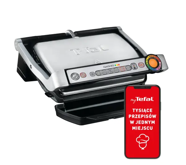 Grille elektryczne - Tefal GC712D OptiGrill 600cm2 Programy automatyczne