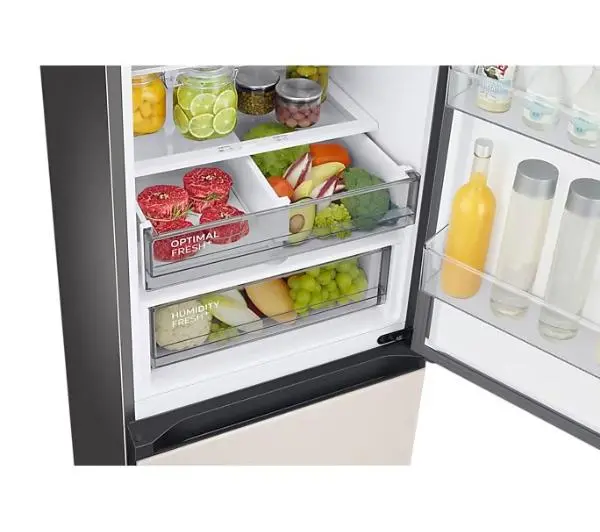 Samsung Bespoke RB38C7B5D39 Funkcje AI Pełny No Frost 203cm Szuflada z kontrolą wilgotności Zdalne sterowanie Satynowy Beż - Kup na Raty - RRSO 0%