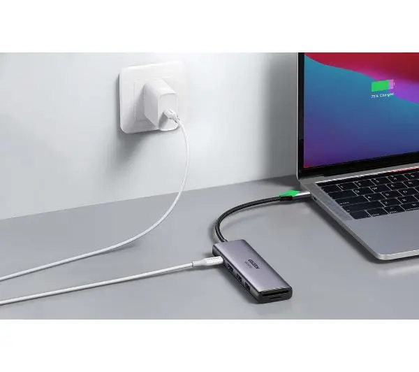 UGREEN CM511 USB-C do 2x USB,HDMI, USB-C, TF/SD  Szary