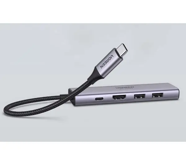 UGREEN CM511 USB-C do 2x USB,HDMI, USB-C, TF/SD  Szary