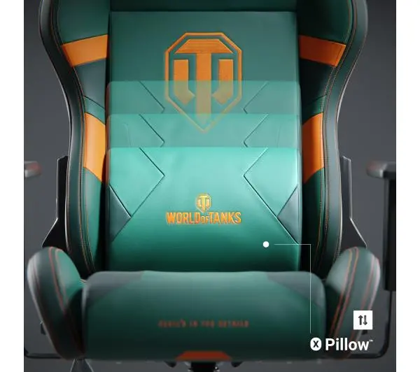 Diablo Chairs X-One 2.0 World of Tanks Gamingowy do 160kg Skóra ECO Tkanina Zielono-pomarańczowy - Kup na Raty - RRSO 0%