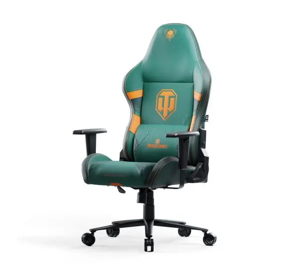 Diablo Chairs X-One 2.0 World of Tanks Gamingowy do 160kg Skóra ECO Tkanina Zielono-pomarańczowy - Kup na Raty - RRSO 0%