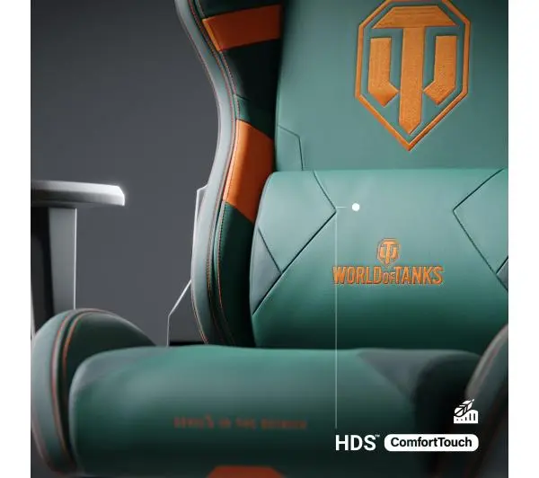 Diablo Chairs X-One 2.0 World of Tanks Gamingowy do 160kg Skóra ECO Tkanina Zielono-pomarańczowy - Kup na Raty - RRSO 0%