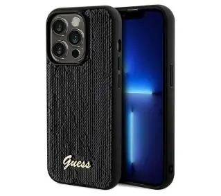 Guess Sequin Script Metal GUHCP14LPSFDGSK do iPhone 14 Pro Czarny