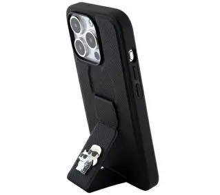 Karl Lagerfeld Gripstand Saffiano Karl&Choupette Pins KLHCP13LGSAKCPK do iPhone 13 Pro/13 Czarny