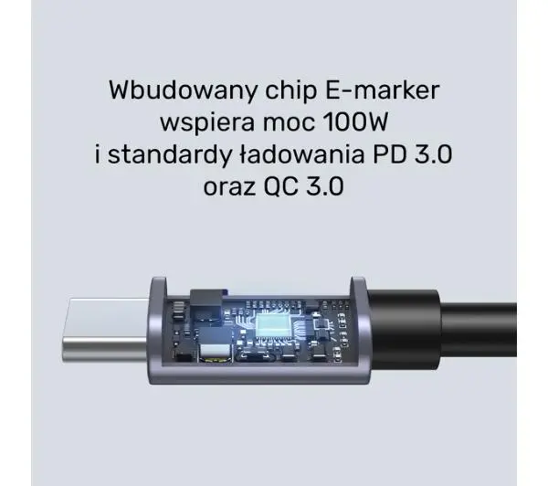 Unitek USB-C Power Delivery 100W 3m Szary