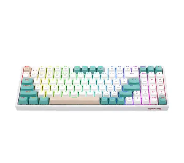 Redragon K643 Pro Red Switch biało-zielony Biały