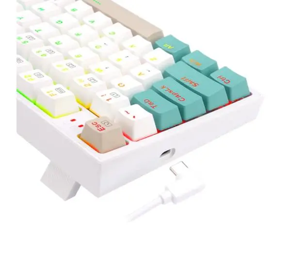 Redragon K643 Pro Red Switch biało-zielony Biały