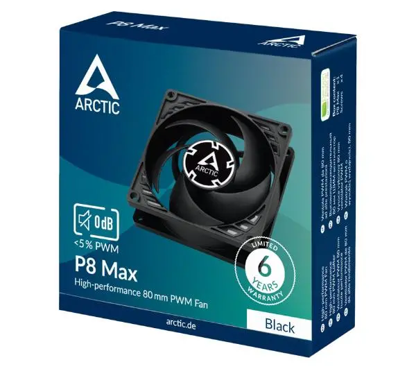 Arctic P8 Max 80mm Czarny