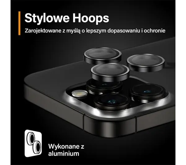 PanzerGlass Hoops Camera Lens Protector do iPhone 15 Pro/15 Pro Max Czarny