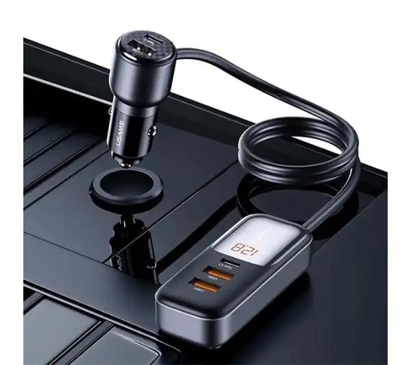 USAMS C40 3xUSB+2xUSB-C 165W PD+QC Fast Charge Czarny