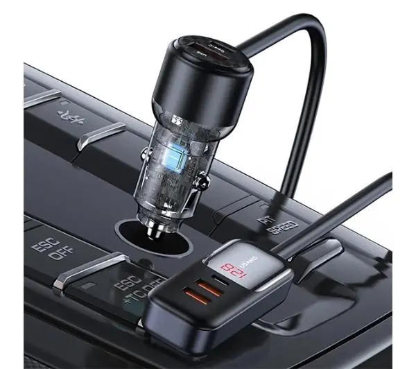 USAMS C40 3xUSB+2xUSB-C 165W PD+QC Fast Charge Czarny