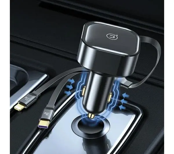 USAMS 1xUSB-C+1x Lightning C41 PD 30W Fast Charge Czarny