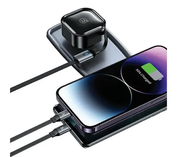 USAMS 1xUSB-C+1x Lightning C41 PD 30W Fast Charge Czarny