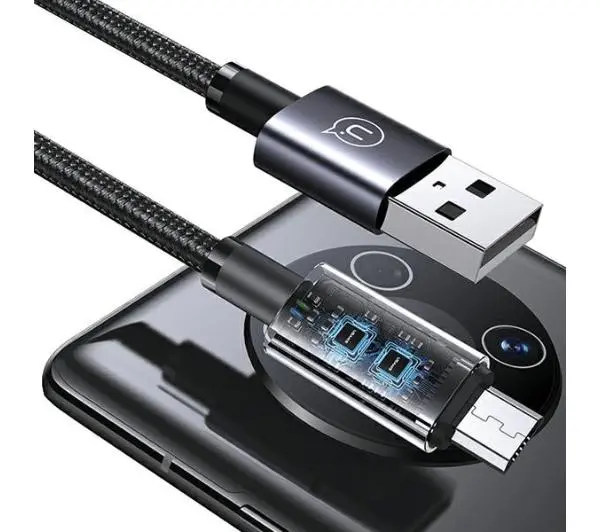 USAMS USB do microUSB 2A 1,2m Fast Charging Stalowy