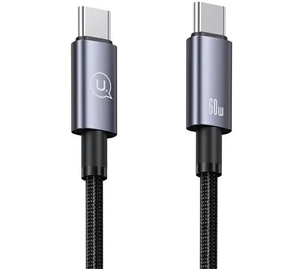 USAMS USB-C na USB-C 60W 1,2m Stalowy