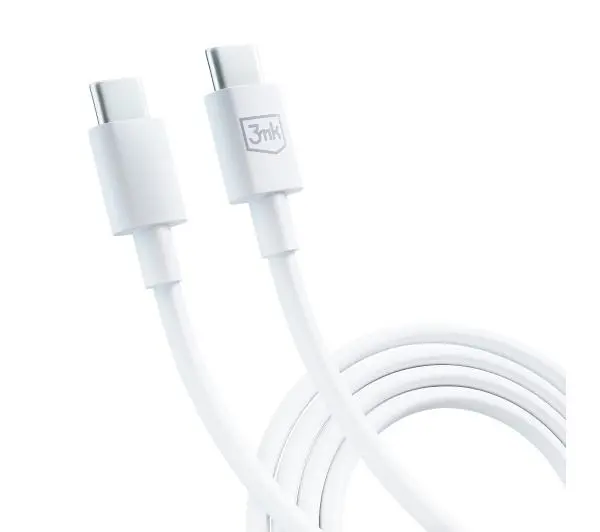 3mk Hyper USB-C do USB-C 100W 1,2m Biały