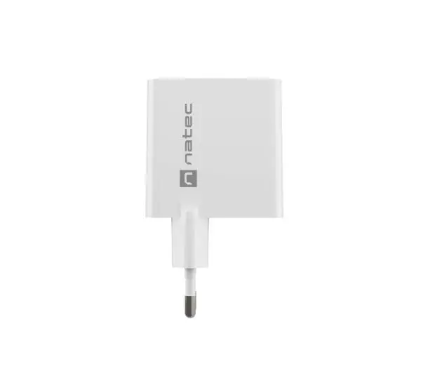 Natec Ribera GaN 1xUSB-A + 1xUSB-C 45W Biały