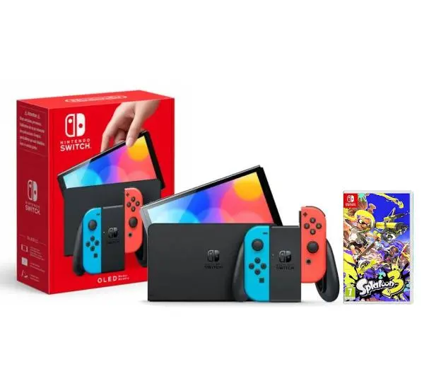 Nintendo Switch OLED Czerwono-niebieski + Splatoon 3