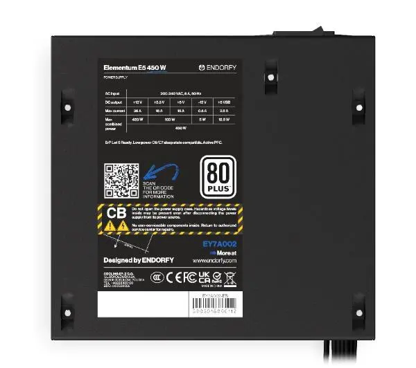 Endorfy Elementum E5 450W 80+ Czarny