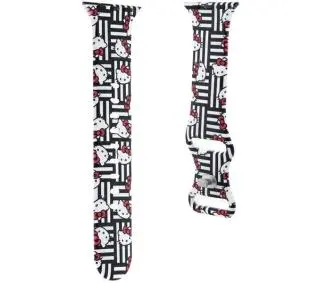 Hello Kitty do Watch 38/40/41mm strap Silicone Heads & Stripes Czarny