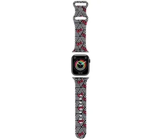 Hello Kitty do Watch 38/40/41mm strap Silicone Bows & Stripes Czarny