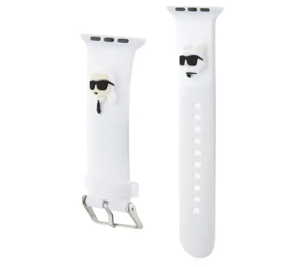 Karl Lagerfeld do Watch 42/44/45/49mm strap 3D Rubber Karl&Choupette Heads Biały