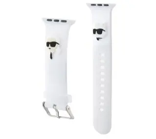 Karl Lagerfeld do Watch 42/44/45/49mm strap 3D Rubber Karl&Choupette Heads Biały