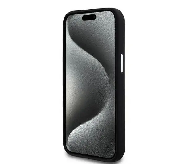 DKNY Hardcase Liquid Silicone Small Metal Logo MagSafe do iPhone 15 Plus Czarny