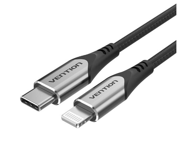 Фото - Кабель Vention TACHG MFi 3A USB-C 2.0 do Lightning 1,5m Szary 