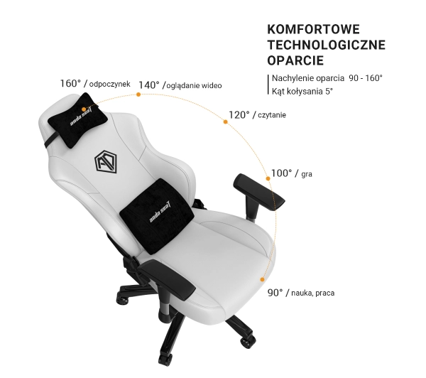 Anda Seat Phantom 3 L Gamingowy do 120kg Tkanina Czarny - Kup na Raty - RRSO 0%
