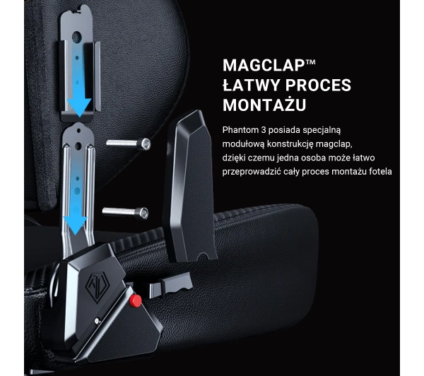 Anda Seat Phantom 3 L Gamingowy do 120kg Tkanina Czarny - Kup na Raty - RRSO 0%