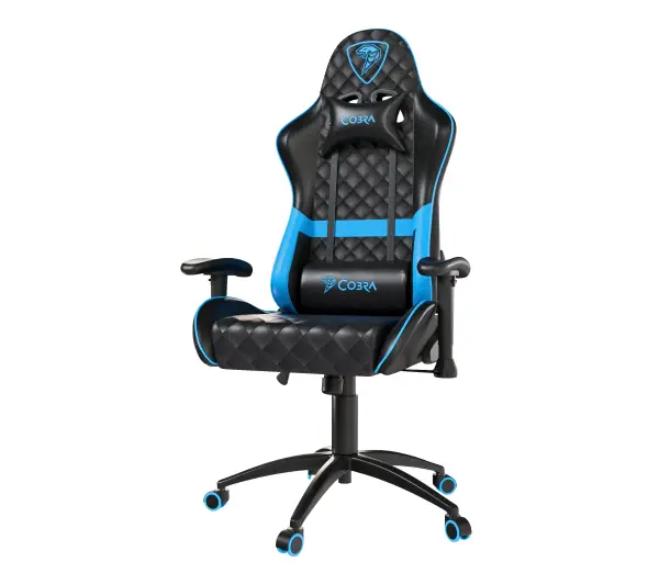 Cobra Draco CRF192 Gamingowy do 130kg Skóra ECO Czarno-niebieski - Kup na Raty - RRSO 0%