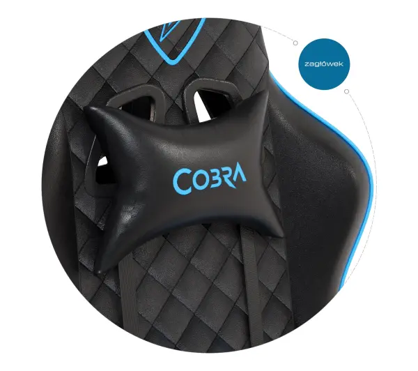 Cobra Draco CRF192 Gamingowy do 130kg Skóra ECO Czarno-niebieski - Kup na Raty - RRSO 0%