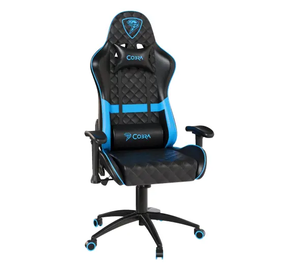 Cobra Draco CRF192 Gamingowy do 130kg Skóra ECO Czarno-niebieski - Kup na Raty - RRSO 0%