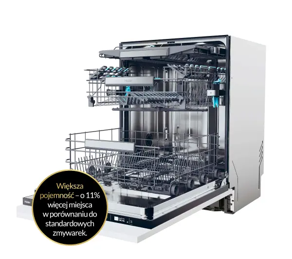 Haier I-Pro Shine Seria 4 XS 6B0M4PDB 59,7cm Funkcje AI  Automatyczne otwieranie drzwi Szuflada na sztućce  - TRZECI -55%, ALBO 5-TY ZA 1ZŁ - Kup na Raty - RRSO 0%