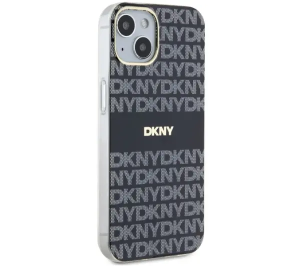 DKNY IML Mono & Stripe MagSafe do iPhone 15 Czarny