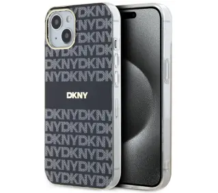 DKNY IML Mono & Stripe MagSafe do iPhone 15 Czarny