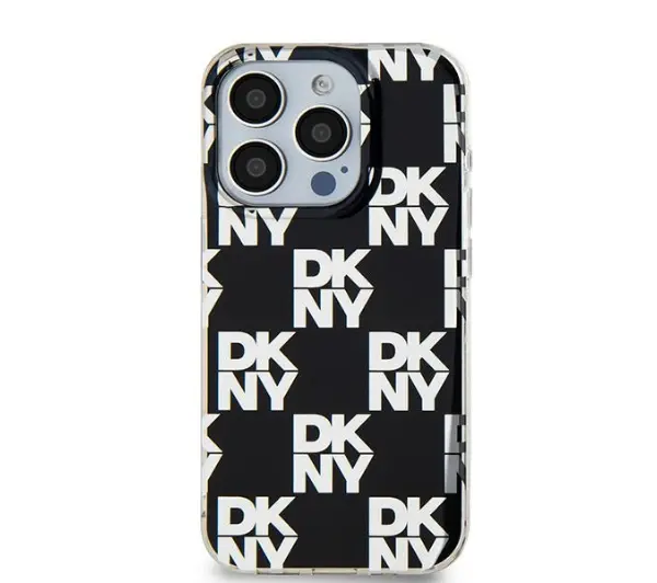 DKNY IML Checkered Mono Pattern do iPhone 15 Pro Max Czarny