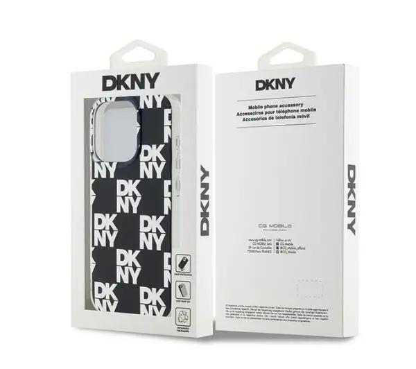 DKNY IML Checkered Mono Pattern do iPhone 15 Pro Max Czarny
