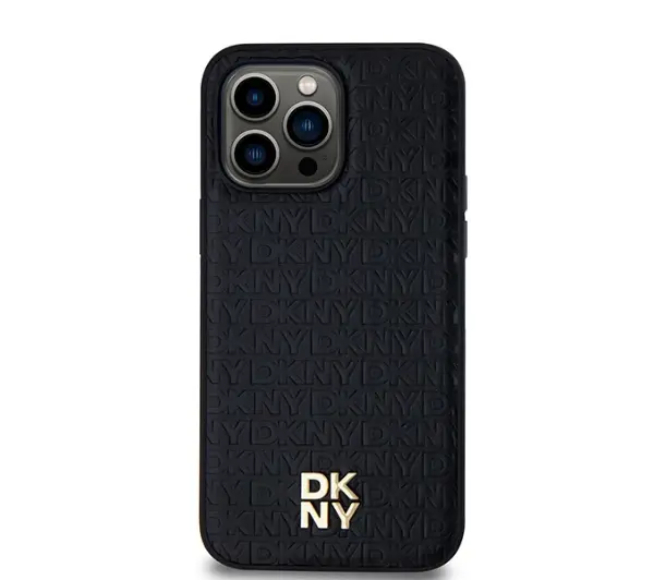 DKNY Hardcase Leather Pattern Metal Logo MagSafe DKHMP14LPSHRPSK do iPhone 14 Pro Czarny