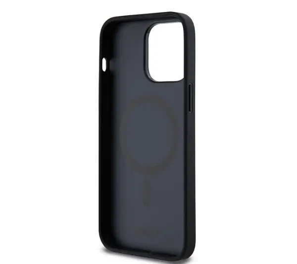 DKNY Hardcase Leather Pattern Metal Logo MagSafe DKHMP14LPSHRPSK do iPhone 14 Pro Czarny