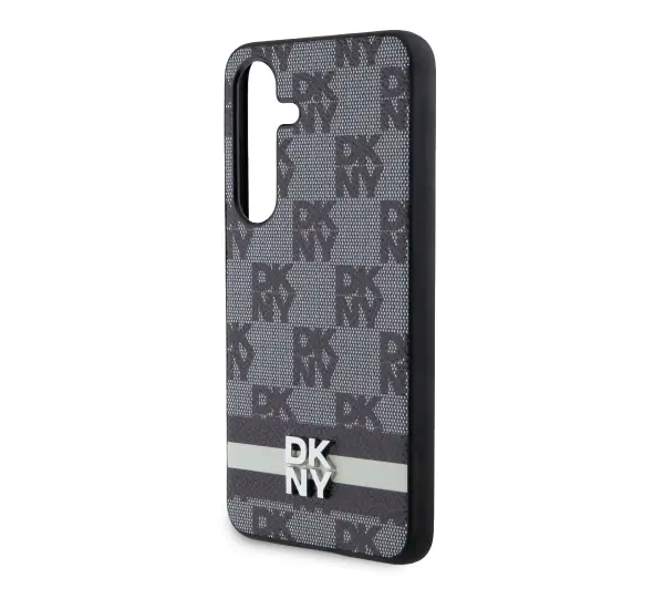 DKNY Checkered Mono Pattern & Printed Stripes do Samsung Galaxy S24+ Czarny