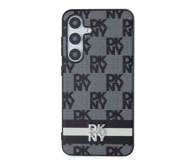 DKNY Checkered Mono Pattern & Printed Stripes do Samsung Galaxy S24+ Czarny