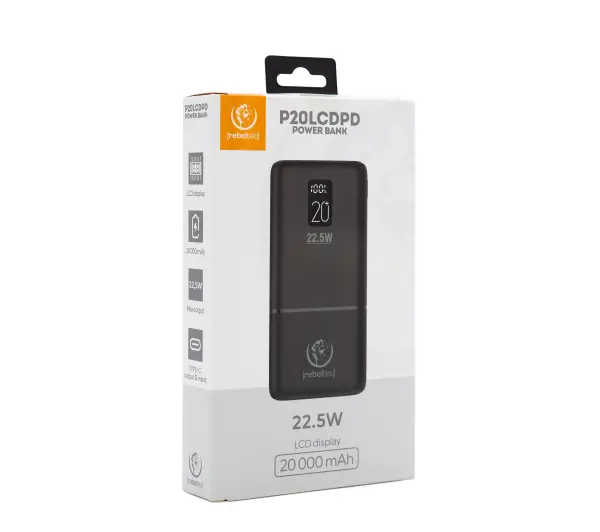Rebeltec P20 LCDPD 20000mAh 22,5W Czarny