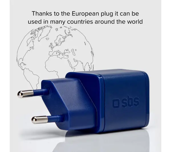SBS NanoTube GaN PD20W USB-C Niebieski